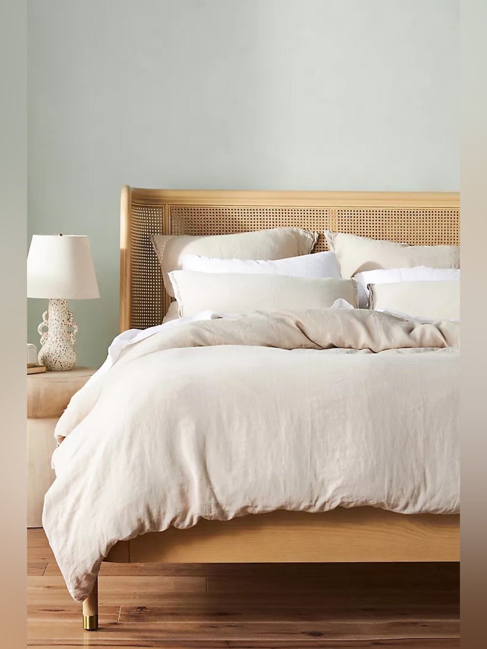 New Anthropologie Neutral 100% European Linen King Duvet Cover